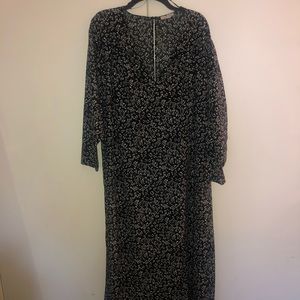 Topshop black and white smock dress